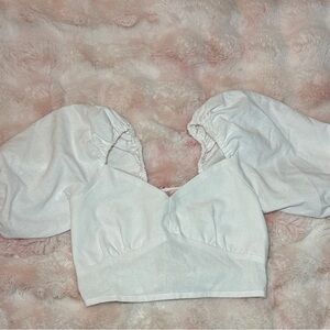 Elegant White Puff Sleeve Top